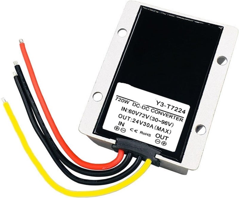 1 وحدة من محولات الطاقة التي تقوم بخفض الجهد من 60V إلى 24V بقدرات تتراوح بين 5A و30A، ووحدة تنظيم جهد DC للسيارات من 30V إلى 24V (تعمل مع جهود من 60V و72V إلى 24V بقدرة 30A). - Image 2