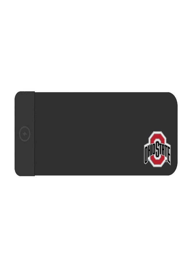 OTM Essentials Ohio State University Classic Wireless Charging Cloth Desk Mat, Durable Office Supplies, Non-Slip Base, Quick Charging Wireless Desk Pad, Black - Image 1