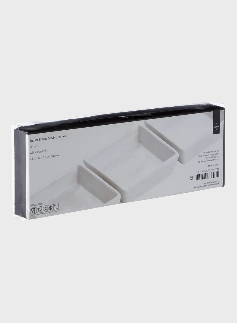 Premier Set Of 3 Square Serving Dishes