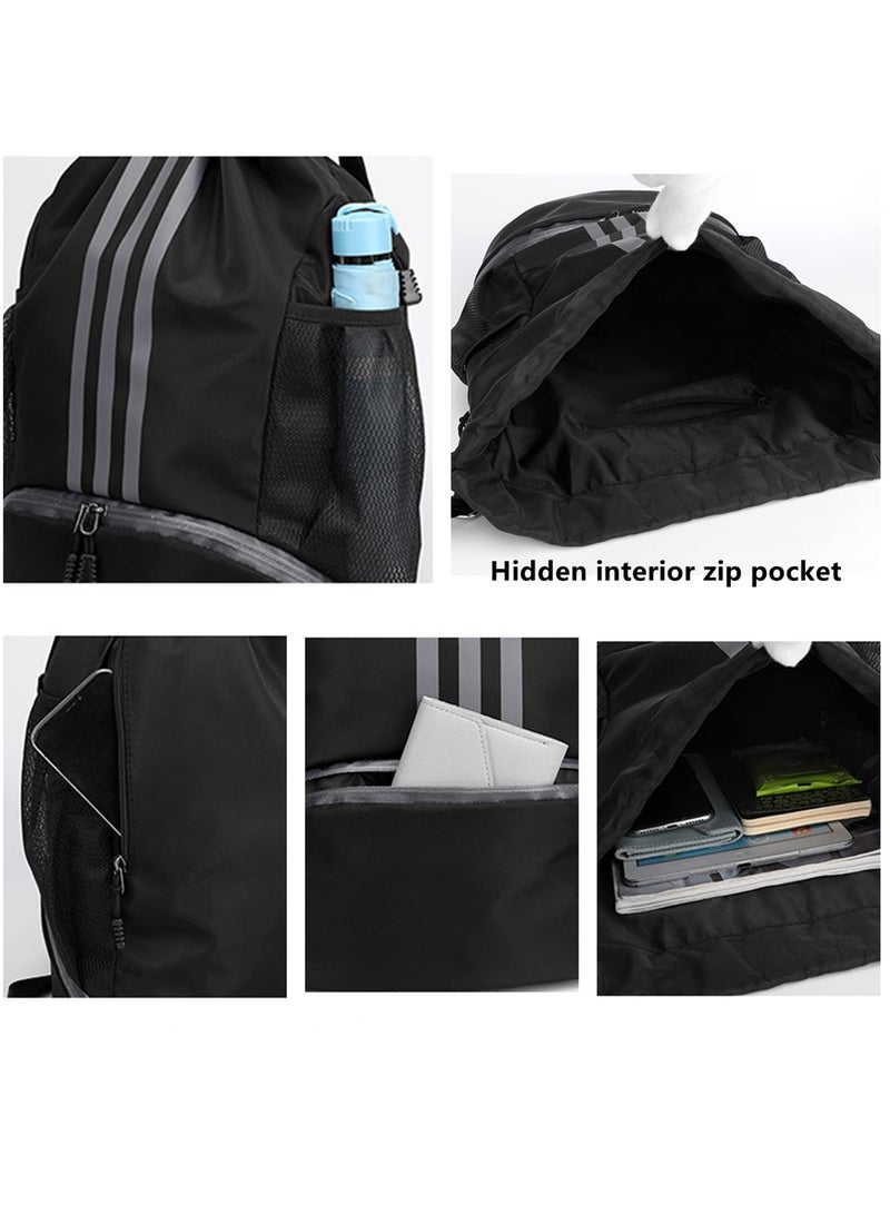 ZERIFAM Drawstring Backpack, Men's and Women's Basketball Drawstring Bag, Student Football Storage, Fitness Net Bag, Large Capacity Fitness Bag - Image 3