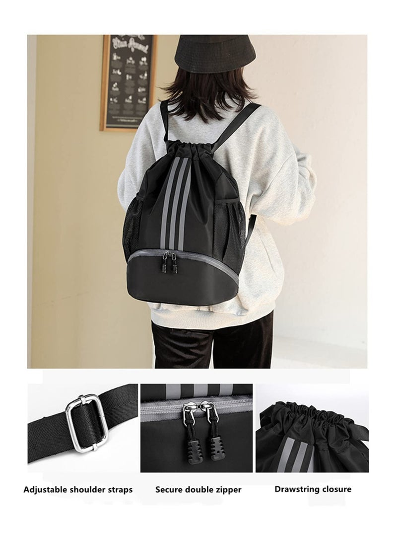ZERIFAM Drawstring Backpack, Men's and Women's Basketball Drawstring Bag, Student Football Storage, Fitness Net Bag, Large Capacity Fitness Bag - Image 5