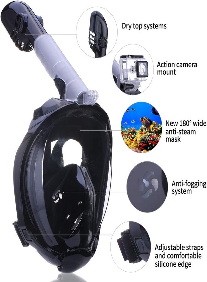 VBM طقم/قناع غطس/غطس سطحي من VBM، بعدسة زجاجية مقسّاة مضادة للضباب، للغطس السطحي والسباحة والغطس السطحي... (رمادي) صغير/متوسط - Image 4