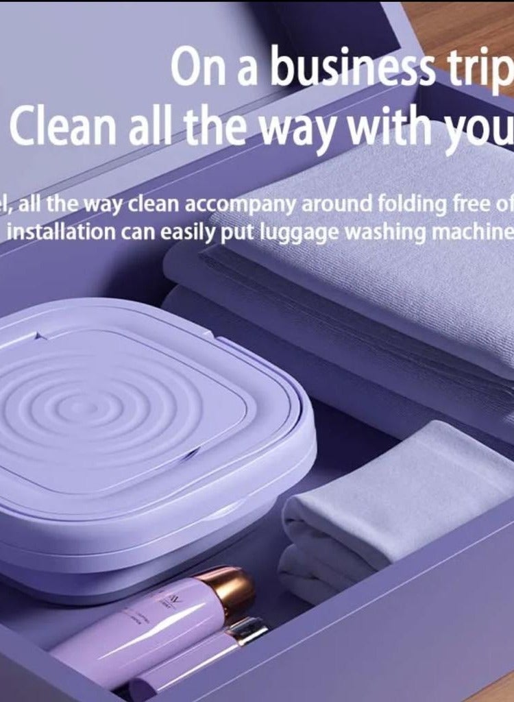 غسالة صغيرة قابلة للطي   آلة محمولة سعة 8 لتر مع سلة تصريف  للشقة  والسفر   والملابس الداخلية   والشخصية  والأطفال - Image 5