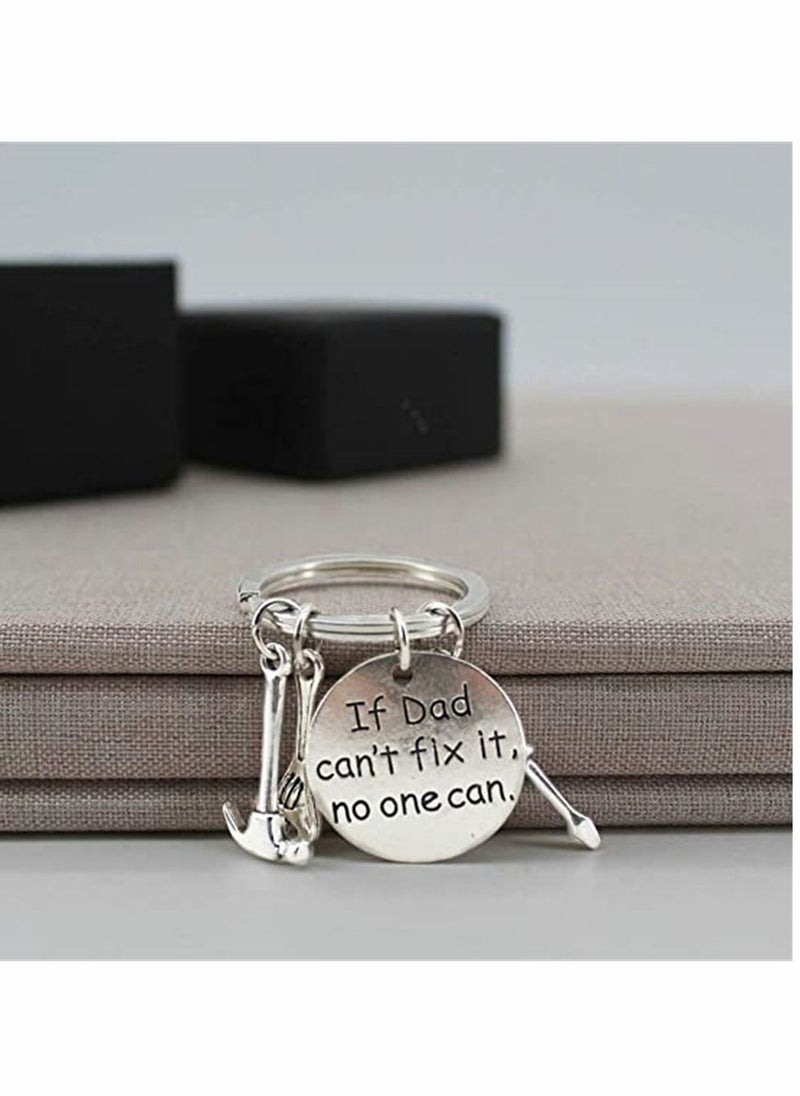 Y&D - Fathers Day Keyring, Mini Hammer Wrench Screwdriver Key Chain for Dad, If Dad Can't Fix It, No One Can Repair Tools Keychain Ring Keyring from Son Daughter Father's Gift - Image 1