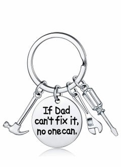 Fathers Day Keyring, Mini Hammer Wrench Screwdriver Key Chain for Dad, If Dad Can't Fix It, No One Can Repair Tools Keychain Ring Keyring from Son Daughter Father's Gift