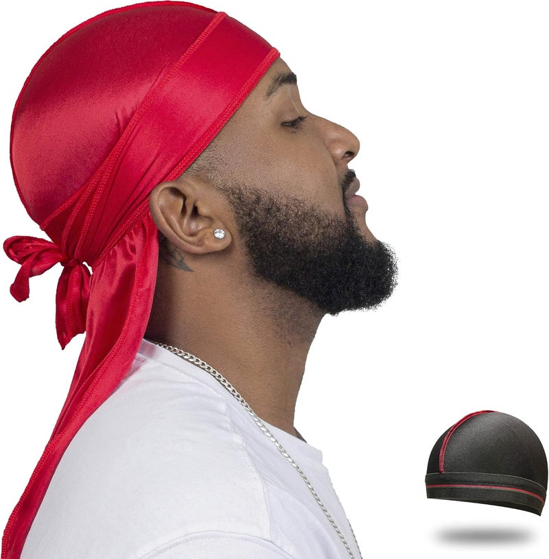 ForceWave Silky Durag for Men Wave Cap Satin Dorag for Men Women 360 Wave - Image 1