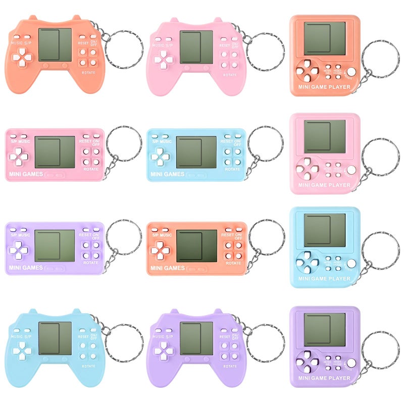 ZCOINS 12Pcs Video Game Keychain Party Favors Mini Arcade Game Toy Set Birthday Return Gift Supplies Goodie Bags Stuffers Backpack Decoration Classroom Prizes - Image 3