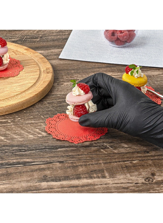 Restaurantware دواليب دانتيل من باستري تيك 4 × 4 بوصة، 100 قطعة من أدوات المائدة الزخرفية - قابلة للتخلص، دائرية، دواليب ورقية حمراء، للمناسبات مثل أعياد الميلاد أو حفلات الزفاف، ديكور الطاولة - Image 4