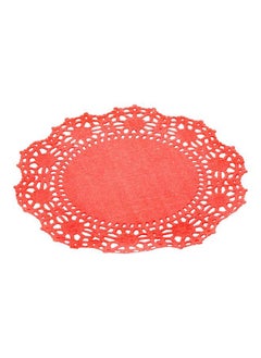 Restaurantware Restaurantware-Pastry Tek 4 x 4 Inch Lace Doilies, 100 Decorative Tableware Placemats - Disposable, Round, Red Paper Table Doilies, For Birthdays, Or Weddings, Table Decor  - Image 2