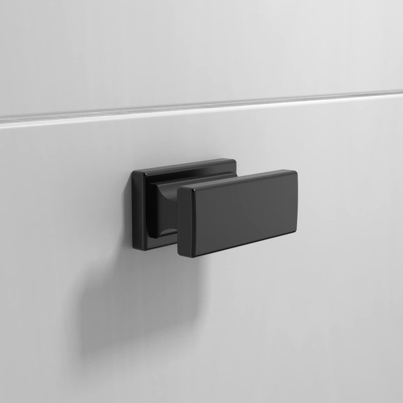 Amerdeco 10 Pack Matte Black Cabinet Knobs 1.46 Inch(37mm) Single Hole Cabinet Handles Rectangle Dresser Knobs Drawer Knobs and Pulls for Bathroom Cabinets - Image 3