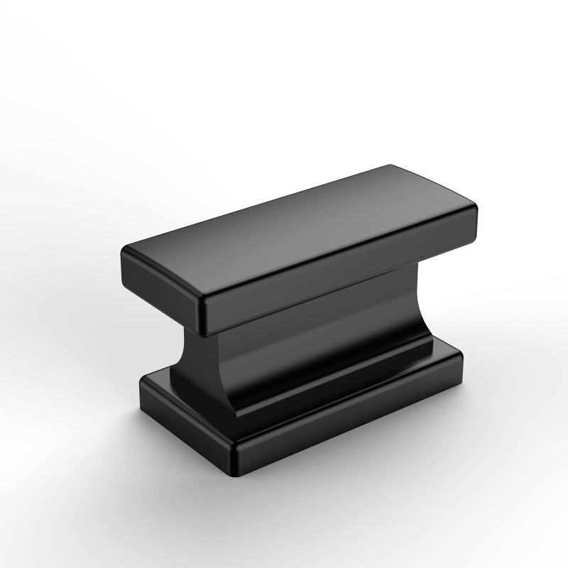 Amerdeco 10 Pack Matte Black Cabinet Knobs 1.46 Inch(37mm) Single Hole Cabinet Handles Rectangle Dresser Knobs Drawer Knobs and Pulls for Bathroom Cabinets - Image 1