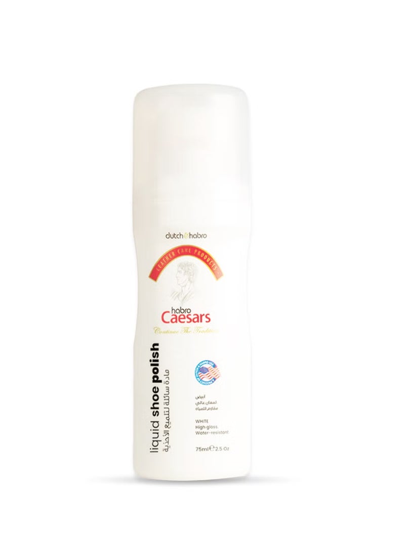 Habro Caesars Liquid Shoe Polish – White, High Gloss, Water-Resistant