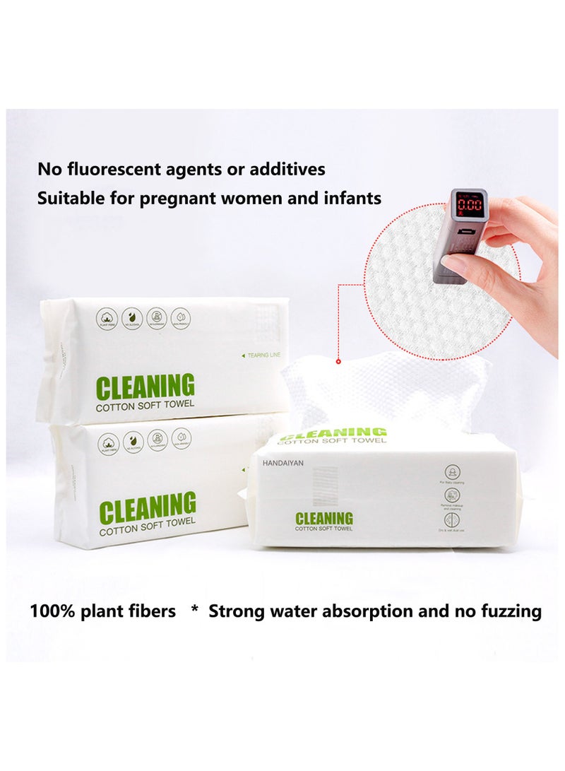 Disposable Cotton Face Towels 60-Pcs, Soft & Hypoallergenic Facial Cleansing Wipes, Gentle for Makeup Removal, Baby Care, Sensitive Skin, Eco-Friendly & Biodegradable, 200g