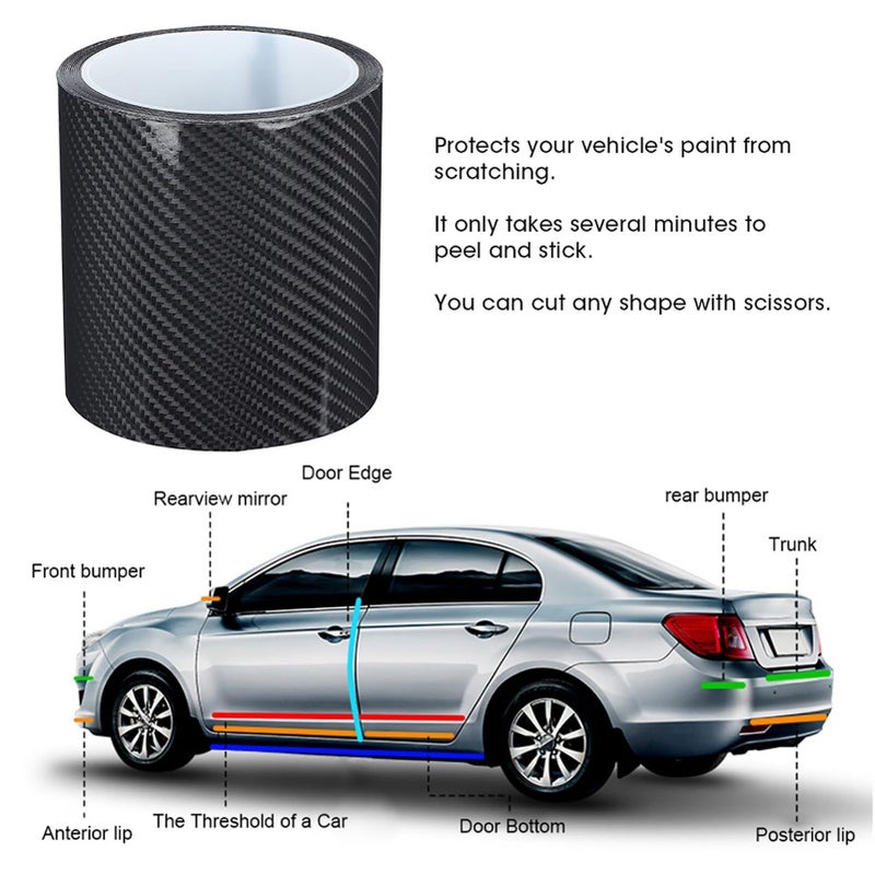 Car Door Edge Guard 10CM3M Carbon Fiber Scratch Protection Film For Most Vehicles - Image 5