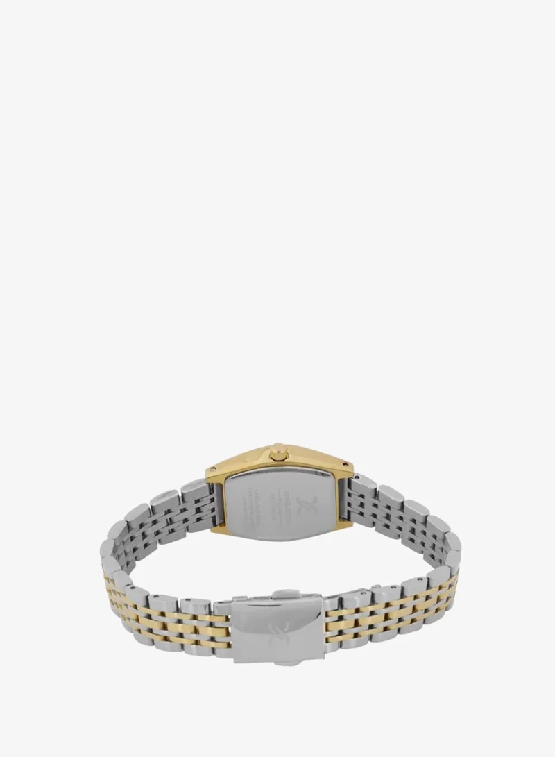 DANIEL KLEIN Women's Stainless Steel Gold Alloy Case Analog Dark Green Diamond Emboss Dial Japanese Quartz Premium 30 Meters Water Resistant