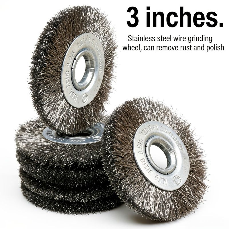 75mm Stainless Steel Wire Wheel Brush 16mm Hole For Angle Grinder Rust Removal - Image 1
