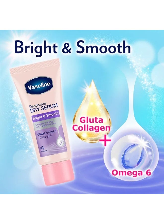 Vaseline Bright & Smooth GlutaGlow Deodorant – Dry Serum with Niacinamide, Collagen & Omega 6 – 45ml - Image 2
