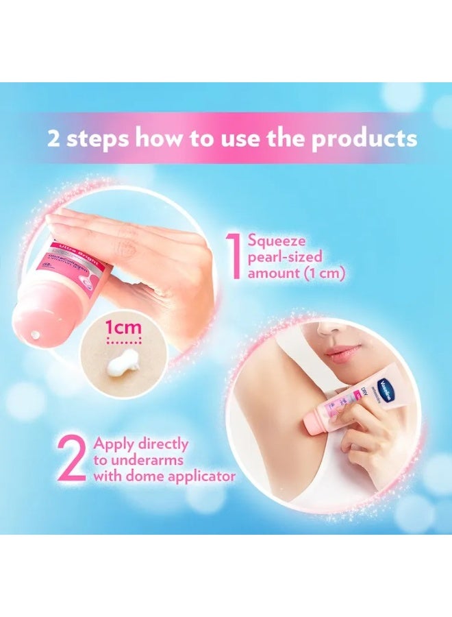 Vaseline Bright & Smooth GlutaGlow Deodorant – Dry Serum with Niacinamide, Collagen & Omega 6 – 45ml - Image 4