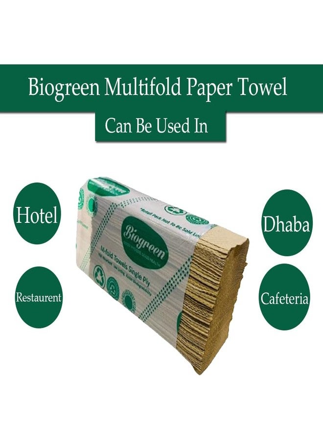 Biogreen M Fold Tissue Paper Towel | Pack of 8 | Sheet Size 21cm X 21cm 150 Sheet/Pkt 35 GSM Paper | 1200 Sheets High Absorbent Mulitpurpose TIssue Paper/Tissue Towel unbleached paper - Image 4