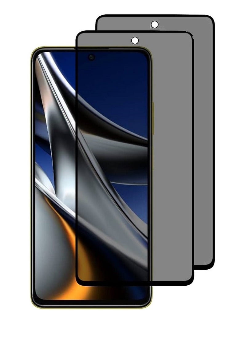 Super 2 Pieces Tempered Glass Screen Protector Anti-Spy Privacy Designed For Xiaomi Poco X4 Pro Full Screen Coverage And Bubble Free - Image 1