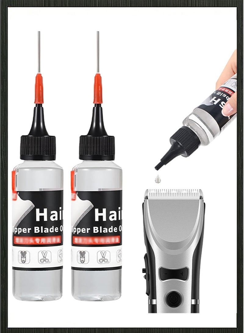 Apustim 2 Pcs Hair Clipper Blade Oil，Machine Oil，Shaving Oils，Hair Clippers Blade Lubricating Oils，For Blade Corrosion，Clippers，Trimmers，Rust Prevention（60ml+60ml） - Image 1