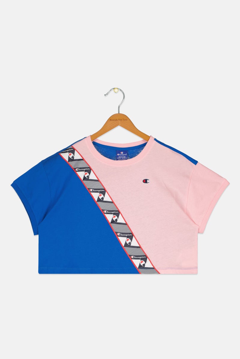 Champion Toddlers Girl Short Sleeve Brand Logo T Shirt, Multicolor - Image 1