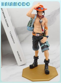 HALAMODO One Piece Standing Backpack Ace 23 cm Trendy Anime Figure Desktop & Car Decoration Gift  - Image 1