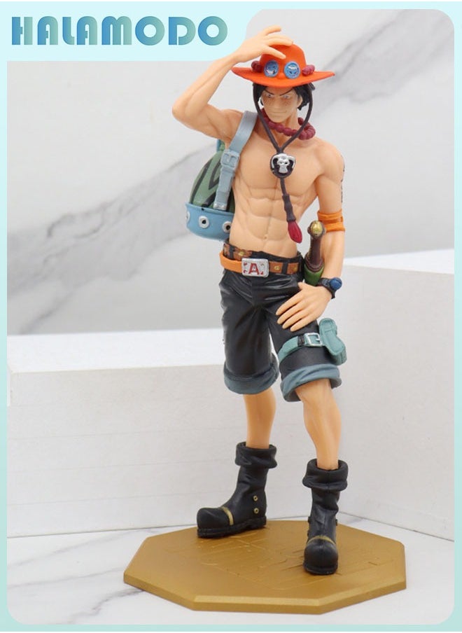 HALAMODO - One Piece Standing Backpack Ace 23 cm Trendy Anime Figure Desktop & Car Decoration Gift - Image 1