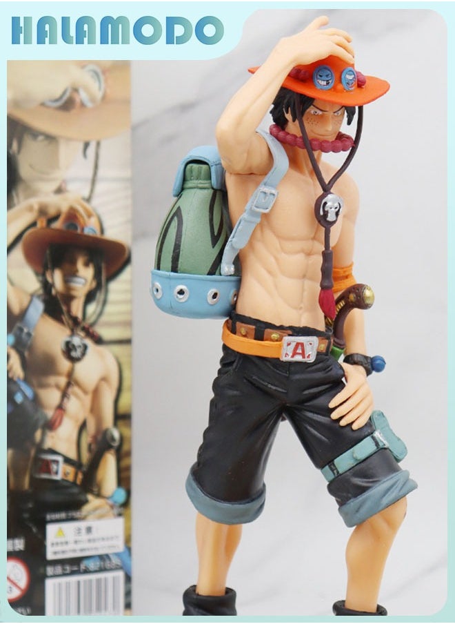 HALAMODO - One Piece Standing Backpack Ace 23 cm Trendy Anime Figure Desktop & Car Decoration Gift - Image 1