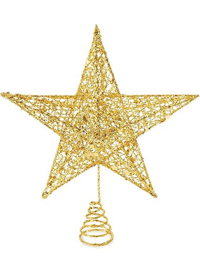 Glittered Gold Star Tree Topper For Mas Tree Decorations - Image 1