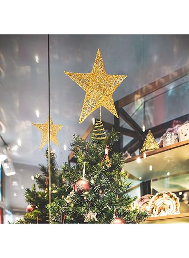 Glittered Gold Star Tree Topper For Mas Tree Decorations - Image 5