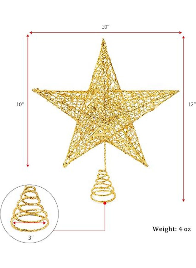 Glittered Gold Star Tree Topper For Mas Tree Decorations - Image 3