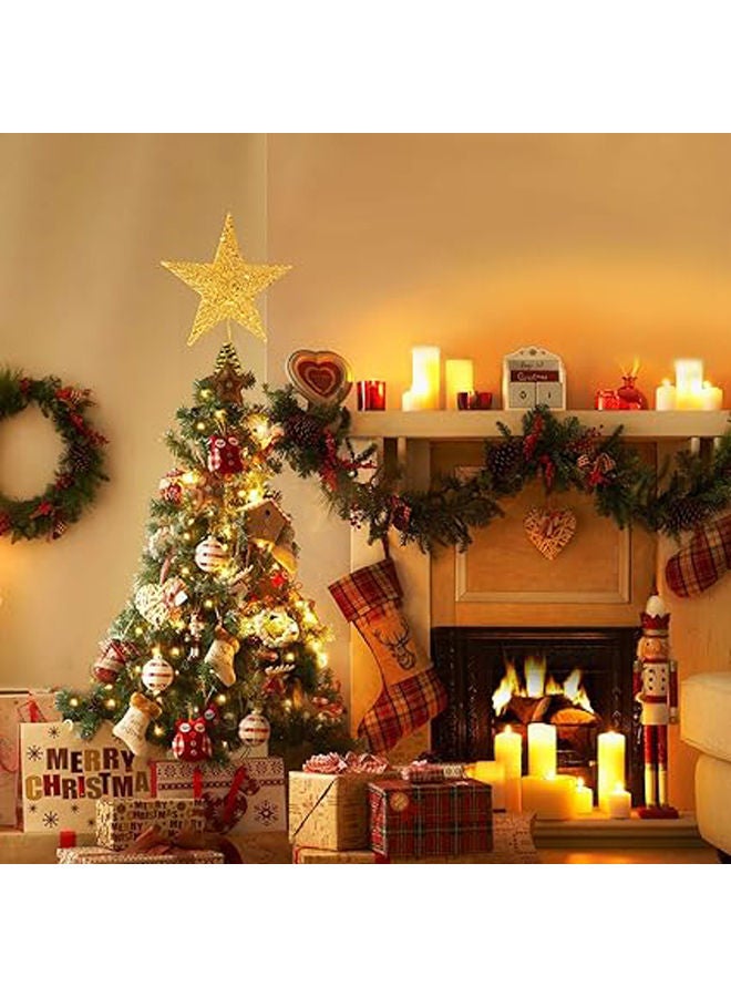 Glittered Gold Star Tree Topper For Mas Tree Decorations - Image 4