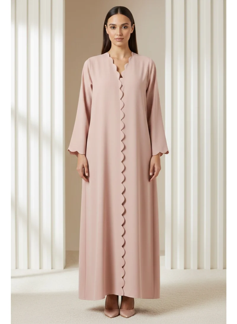 مويستريت Emerald Barbie Crepe Scalloped Abaya