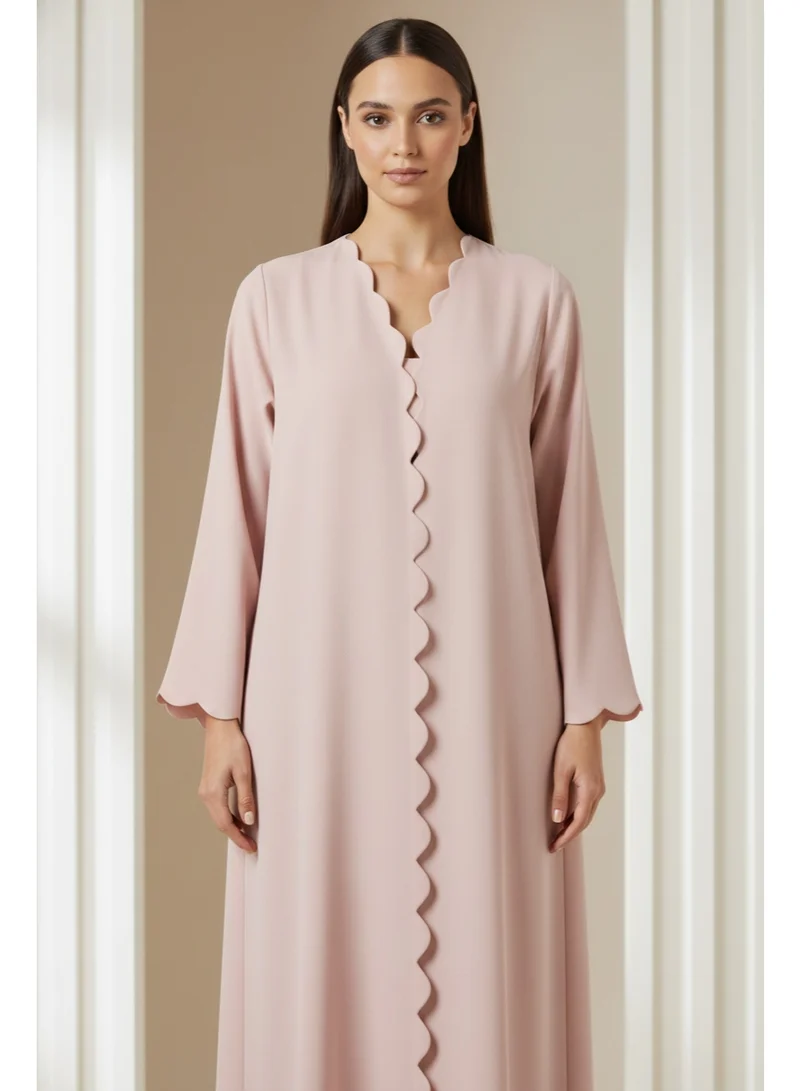 مويستريت Emerald Barbie Crepe Scalloped Abaya