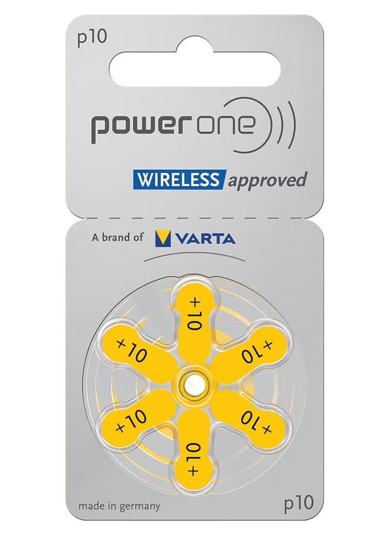 Power One 1.45V Original High Level Hearing Aid Batteries PowerOne P10 Pack Of 60 Pieces (German)  - Image 2