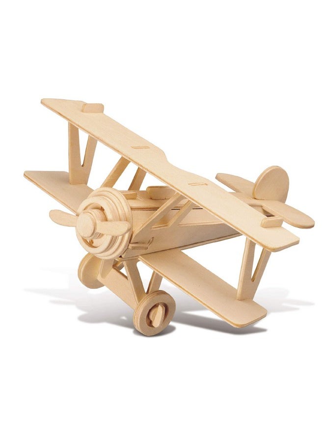 Puzzled 3D Puzzle Nieuport 17 Airplane - Wood Craft Construction Model Kit Aircraft, Fun Educational Diy Wooden Toy Assemble Model Unfinished Craft Hobby To Build & Paint For Decoration - 30Pc Pack  - Image 1