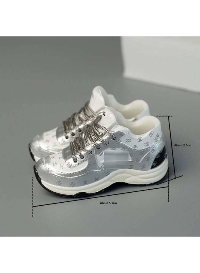 Labubu Labubu Doll Clothes 17cm Shoes Model 5cm Vinyl Toy Hand-made AJ Blind Box DIY High Luxury Series-Color:Incense. Home Torre Shoe 1.0 (White) - Image 3