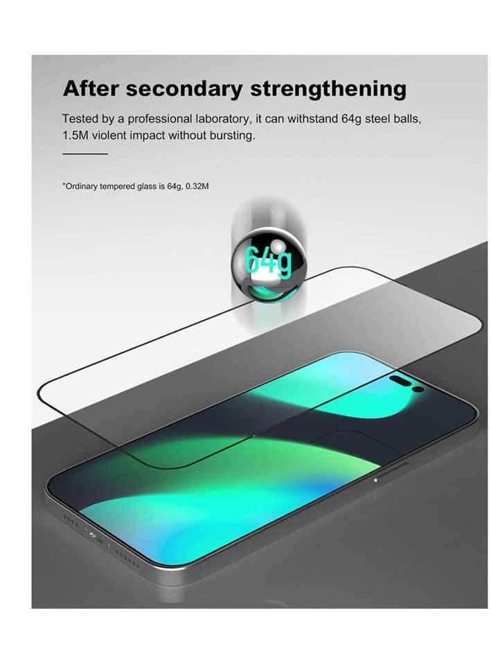 ديفيا حماية شاشة ايفون 14 برو من ديفيا فان سيريز زجاج واقي فائق النحافة إطار أسود - Image 2