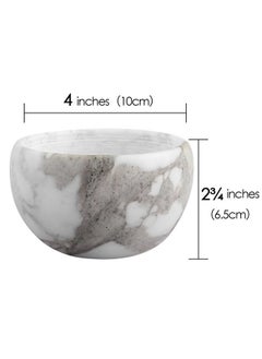 Linkidea Marble Shaving Bowl, Modern Marble Shaving Cream Cup, Large Capacity, 4" x 2" (10cm x 6.5cm), Shave Soap Bowl  - Image 3