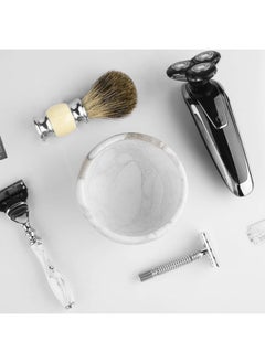 Linkidea Marble Shaving Bowl, Modern Marble Shaving Cream Cup, Large Capacity, 4" x 2" (10cm x 6.5cm), Shave Soap Bowl  - Image 5