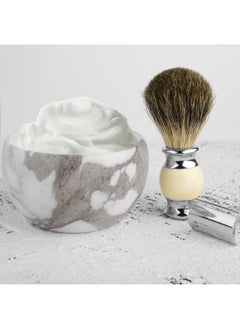 Linkidea Marble Shaving Bowl, Modern Marble Shaving Cream Cup, Large Capacity, 4" x 2" (10cm x 6.5cm), Shave Soap Bowl  - Image 4