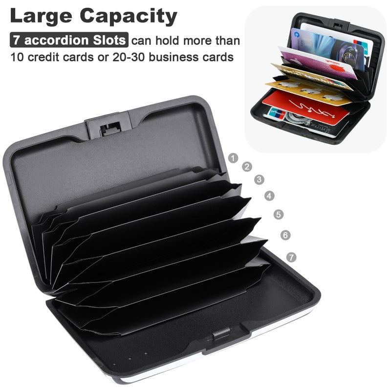 ELFISH Mini RFID Aluminum Wallet Credit Cards Holder Business Card Case Metal ID Case for Men Women (Eye heart) - Image 5
