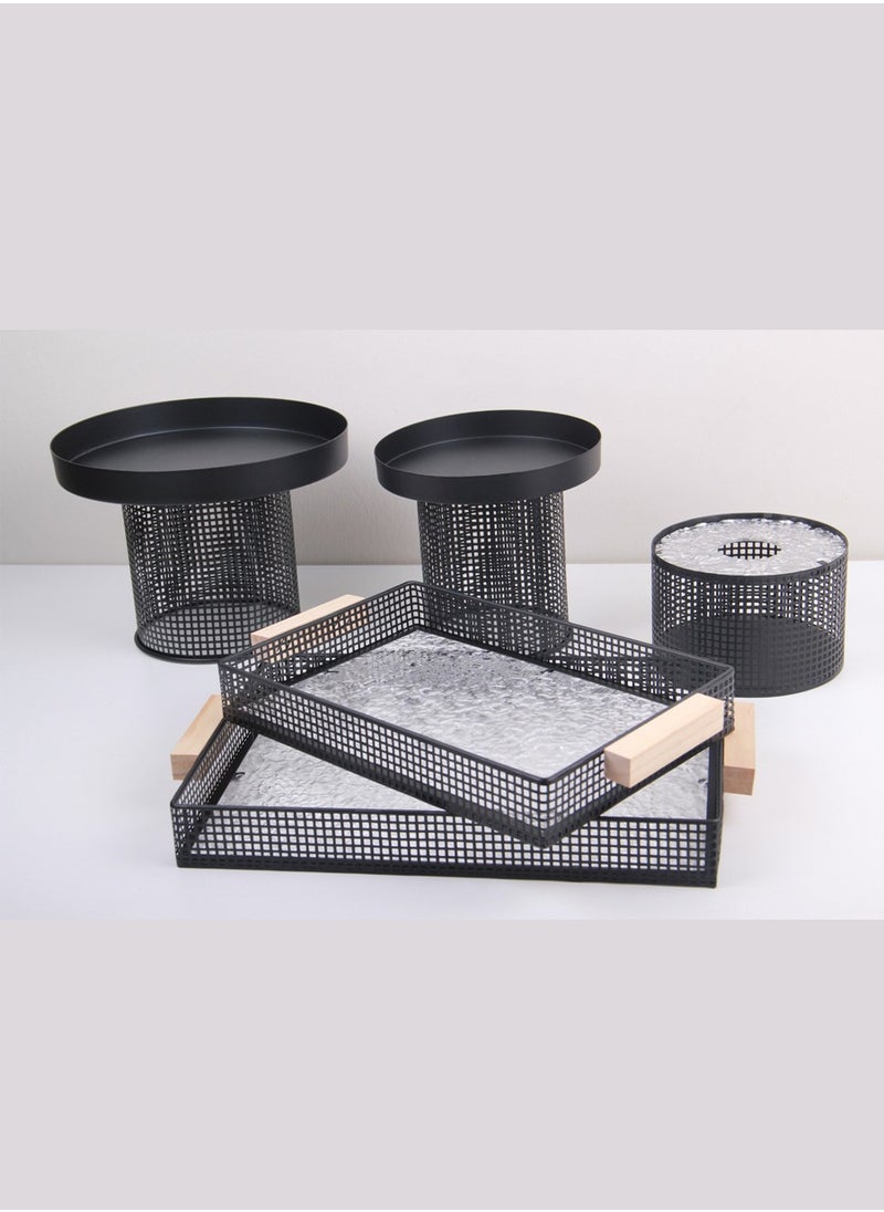 MARS Q Dessert stand set with serving tray set and napkin holder  - Image 1