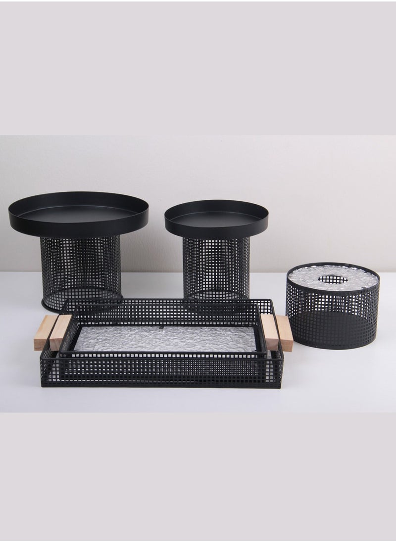 MARS Q Dessert stand set with serving tray set and napkin holder  - Image 2
