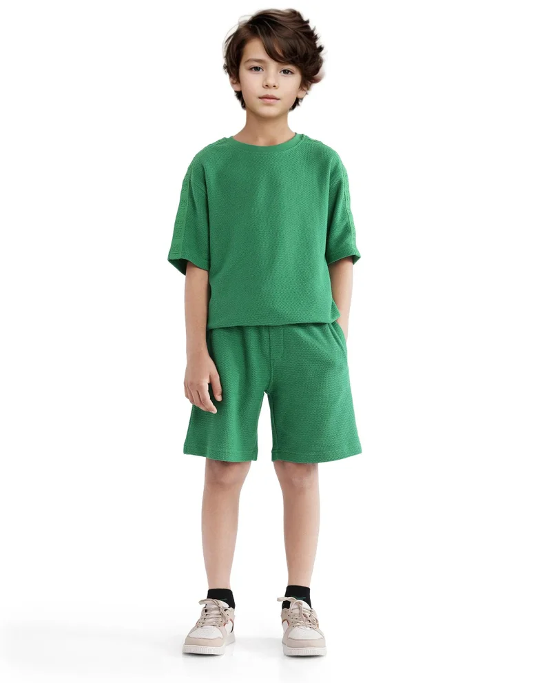 رير ونز Rare Ones Kids Cole Green Cotton Solid Shorts