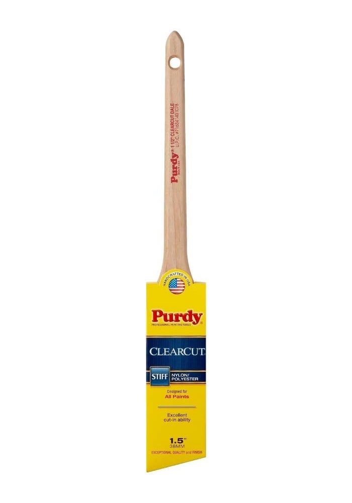 Purdy Clearcut Series Dale Angular Trim Paint Brush, 1.5 Inch, Natural Hardwood Handle - Image 1