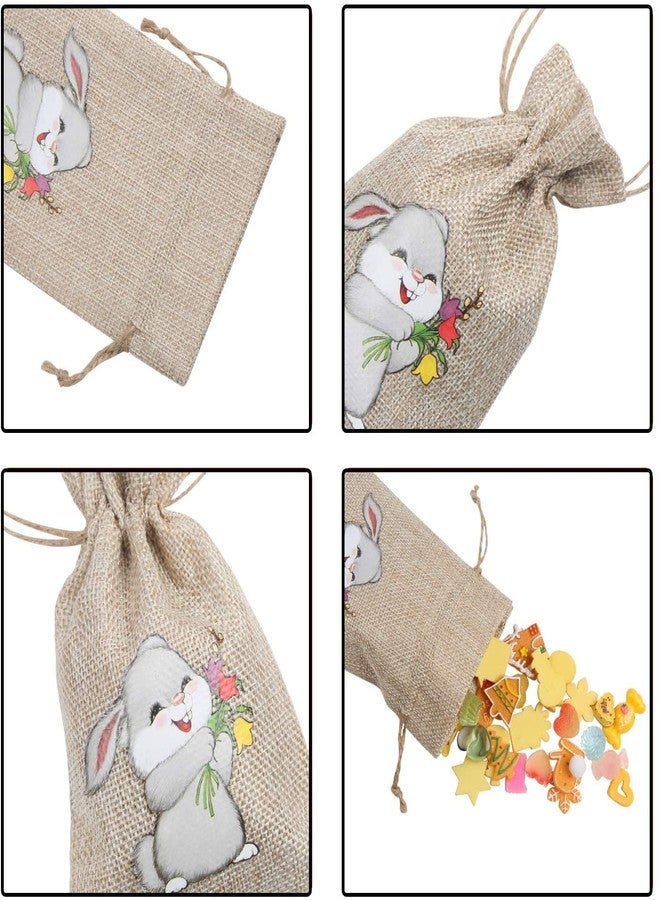 STEFORD Easter Burlap Drawstring Gift Bags,24 PCS Easter Jute Linen Burlap Treat Candy Bags for Party Favors Supplies - Image 4