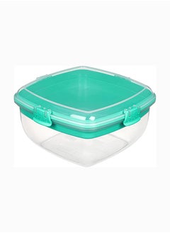 sistema Salad Plus Sandwich 163L ,Stackable & Portable Salad Storage Box, Divided Trays With Easy Locking Clips Its Microwave, Dishwasher Safe & Bpa Free Green Clip  - Image 2