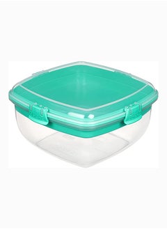 sistema Salad Plus Sandwich 163L ,Stackable & Portable Salad Storage Box, Divided Trays With Easy Locking Clips Its Microwave, Dishwasher Safe & Bpa Free Green Clip  - Image 3